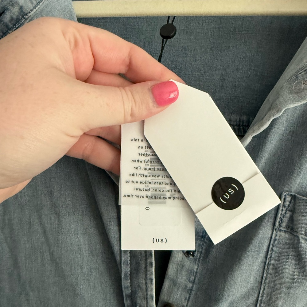 Universal Standard Light Blue Denim Shirt Dress - Long Sleeve - Picture 7 of 12